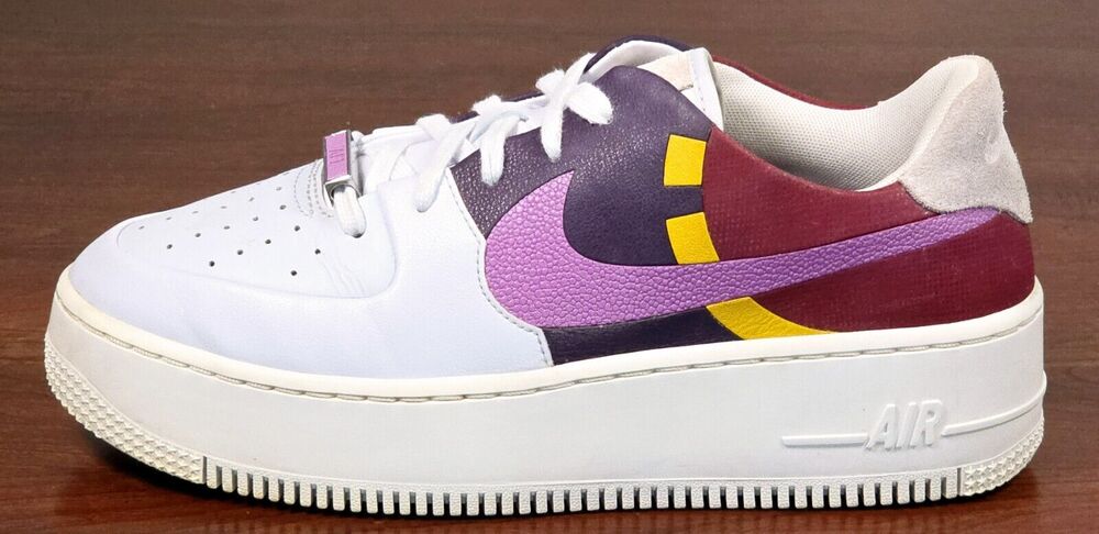 Nike Air Force 1 Sage Low LX Grey Dark Orchid Women's Sneakers Size 8 BV1976-003